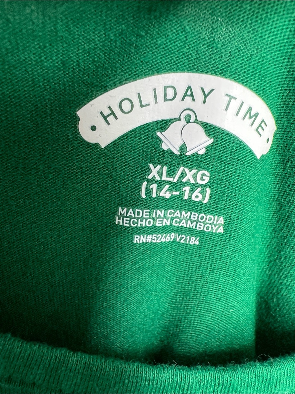Holiday Time | Green "Santa Squad" Kids Long Sleeve Tee Size XL (14-16) - Picture 3 of 17